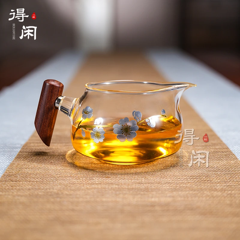 350ml木雀公道杯加厚高硼硅玻璃 公道杯  分茶器  简约手工公道杯