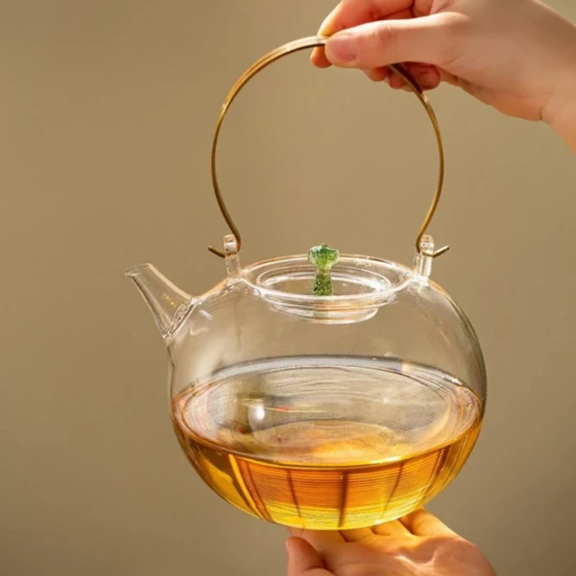 天久璃匠网红玻璃煮茶壶纯手工玻璃提梁壶玻璃煮茶壶大容量提梁壶