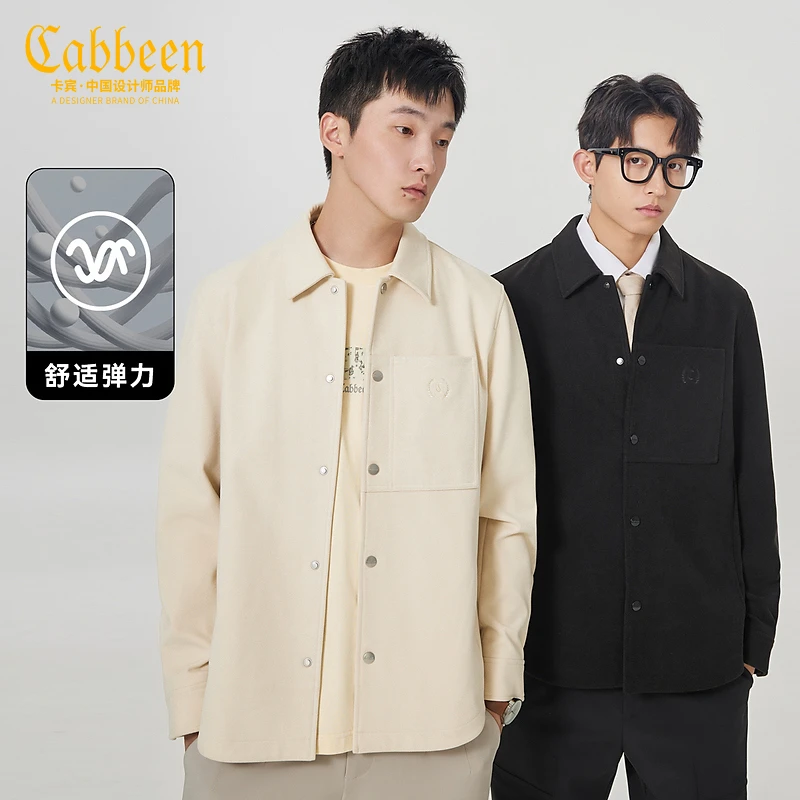 CABBEEN卡宾男装刺绣夹克2024春新款外套保暖茄克休闲3234139011