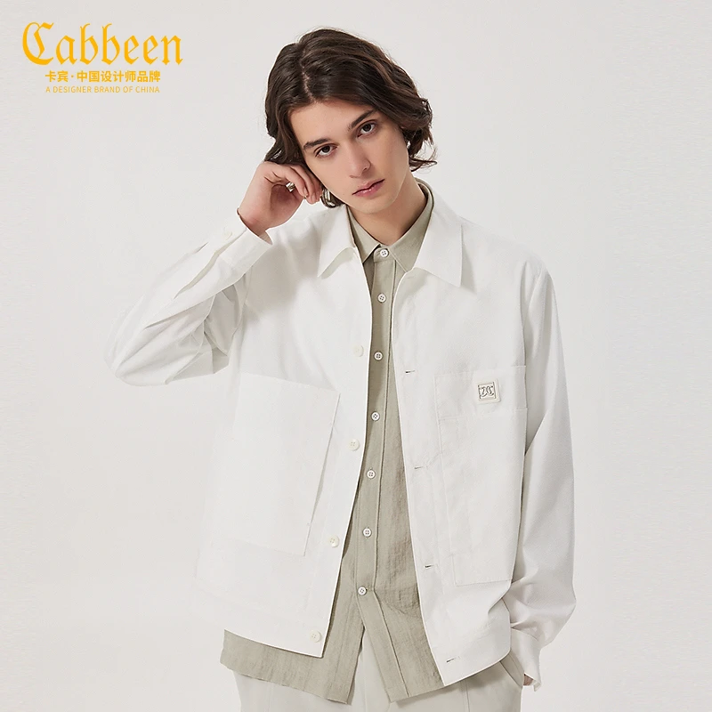 CABBEEN卡宾男装LOGO章仔夹克秋冬款休闲时尚上衣A外套2242138002