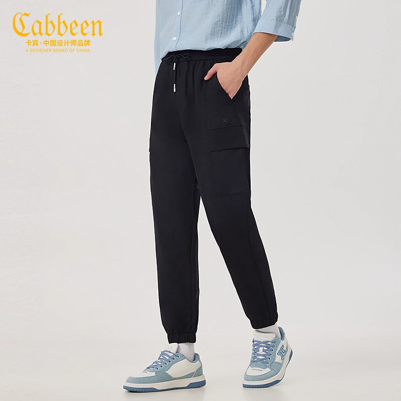 CABBEEN卡宾男装商场同款LOGO运动裤25夏大码宽松卫裤2242152001