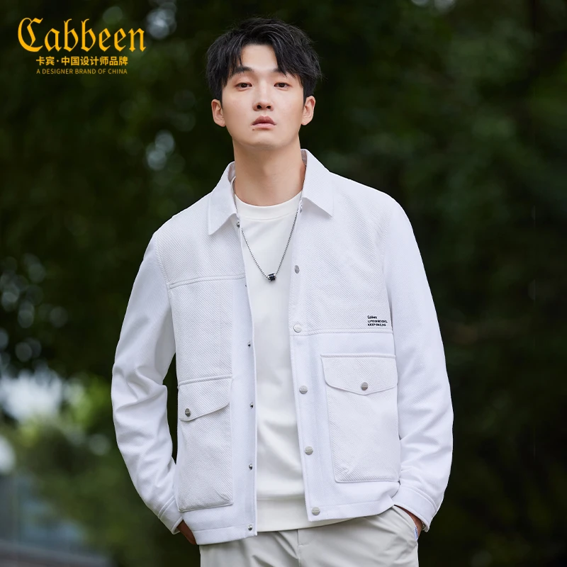 CABBEEN卡宾男装字母刺绣夹克23春新款潮流休闲外套3231139012