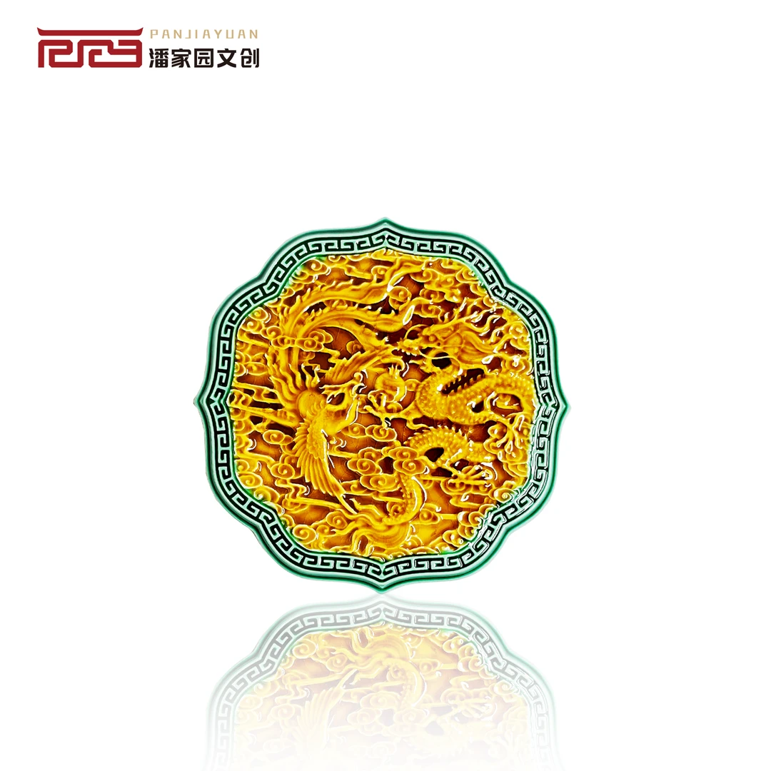 琉璃如意/龙凤呈祥壶承手工新中式壶承冰箱故宫风冰箱贴