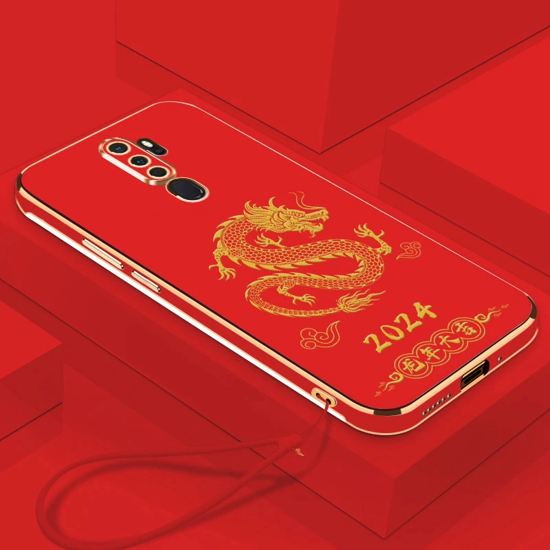 2024龙年大吉OPPOA11X手机壳直边电镀全包镜头软壳