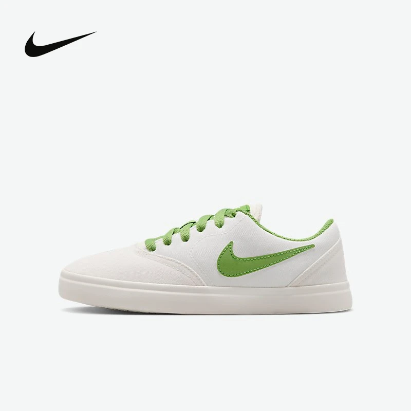 耐克女鞋SB CHECK 白绿 童滑板春季帆布胶底休闲运动鞋905373-018
