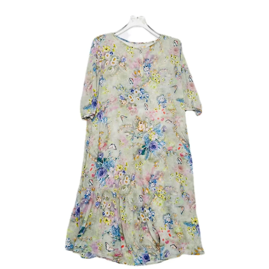 【2023-禾枫原创】重磅100桑蚕丝连衣裙YR23C351-12