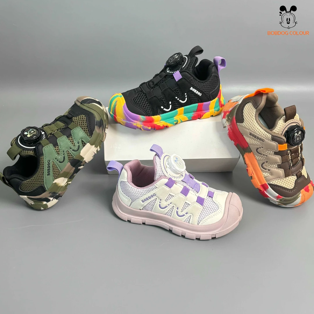 BOBDOG COLOUR/巴布豆卡乐2024春秋溯溪鞋网面透气软底男女运动鞋