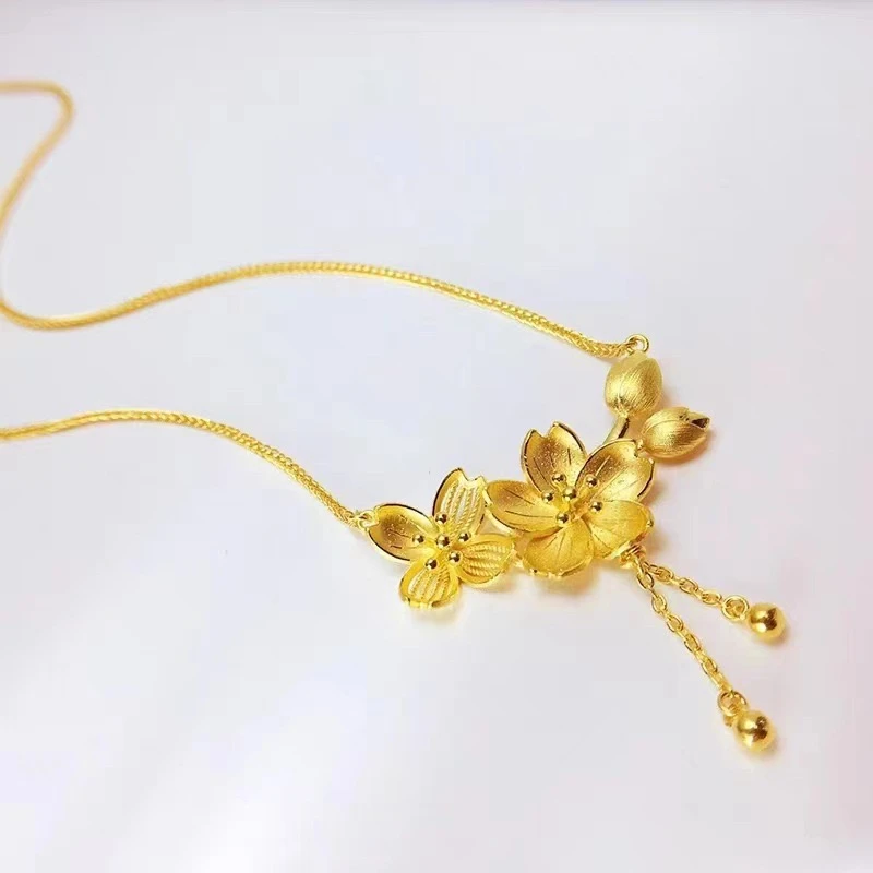 铜合金项链 双生花项链 简约一体链 高品质精做工 锁骨链气质时尚