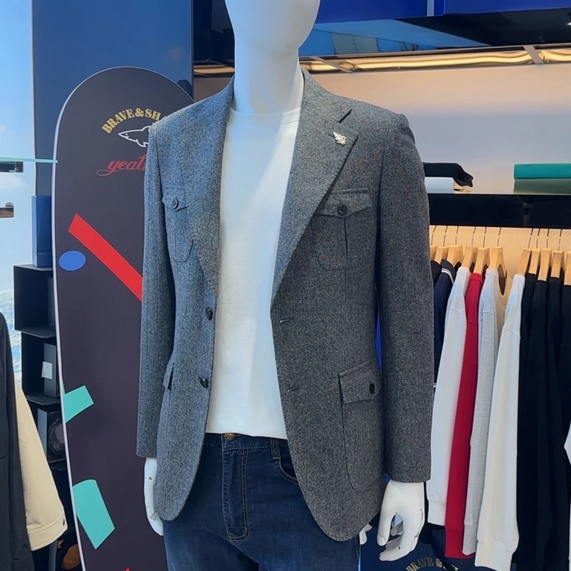 BRAVE&SHARK/勇士鲨鱼【官方正品】男士新款西装时尚西服休闲商务