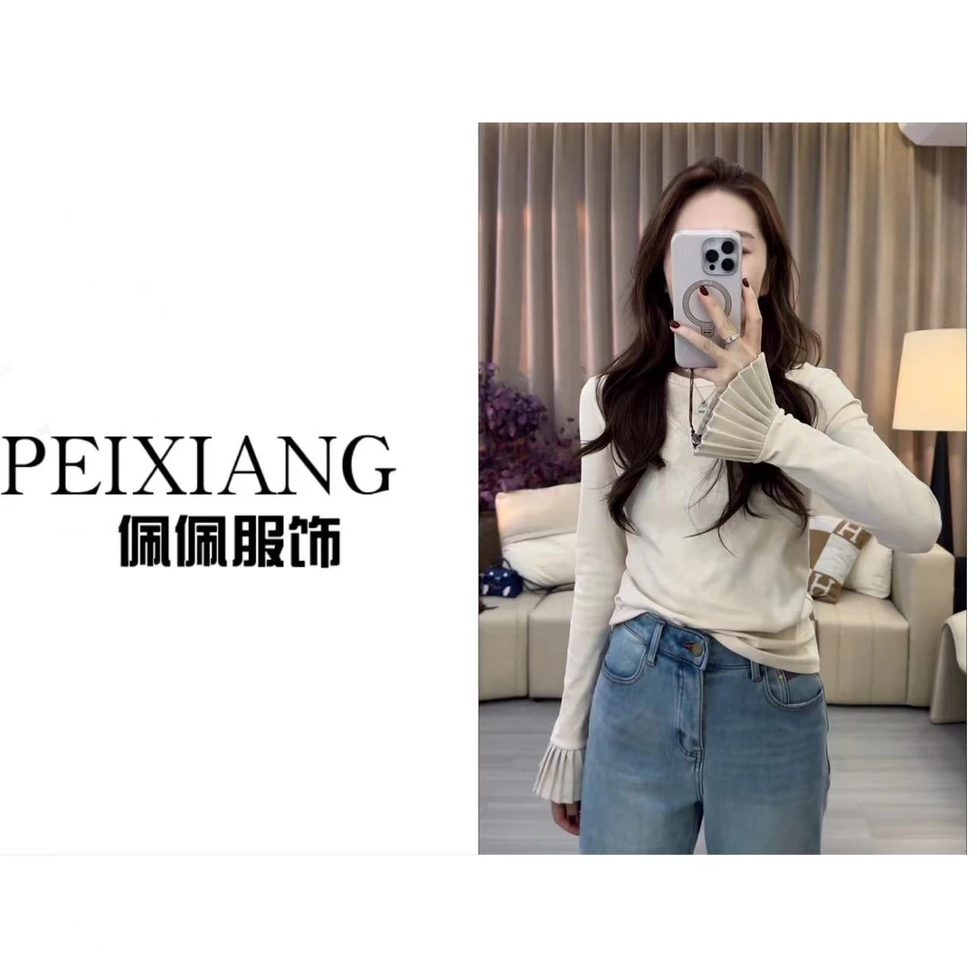 佩佩PB 【小女人】拼接袖T恤 T12742 5095307长袖时尚百搭设计师