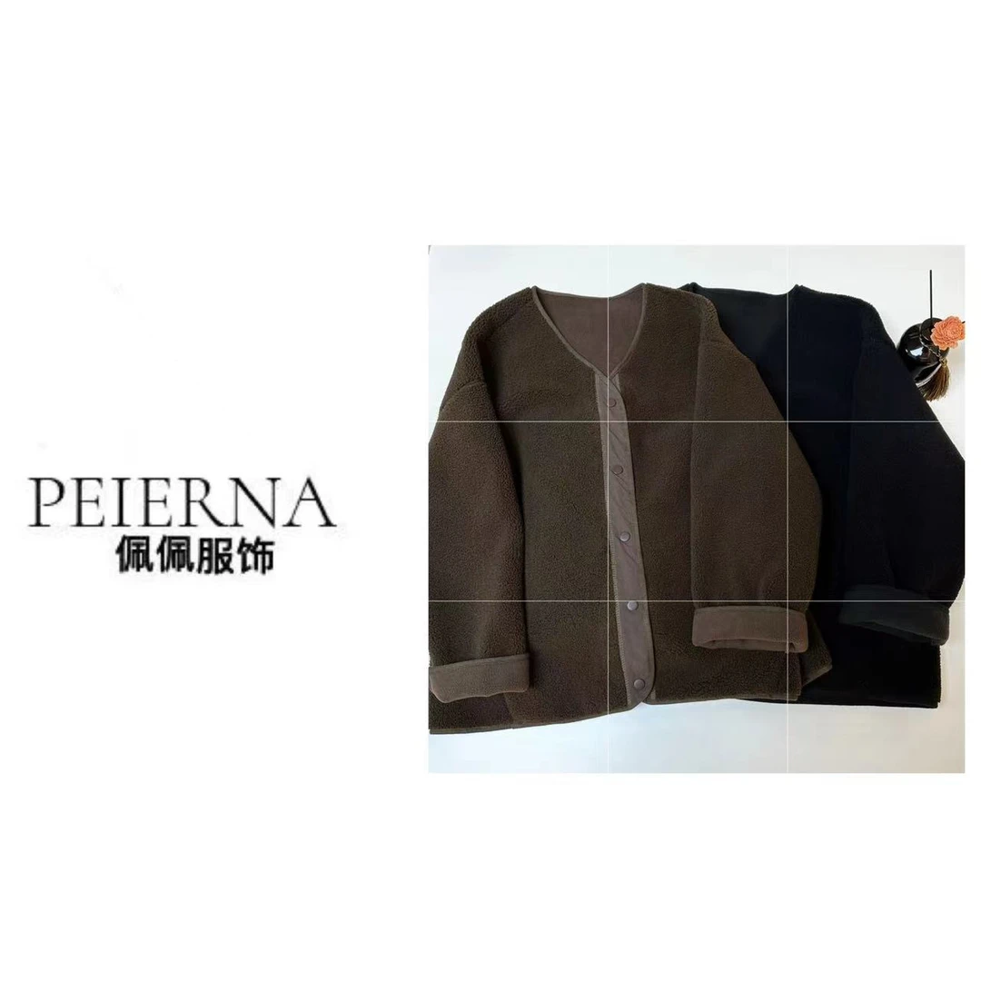 佩佩 八 毛毛外套  Y7947 5105027  秋冬时尚气质保暖百搭 先