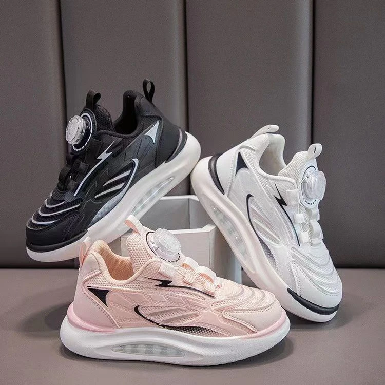 男童春秋款潮牌女童旋转扣小白运动鞋爆款中大童男孩网面透气跑鞋