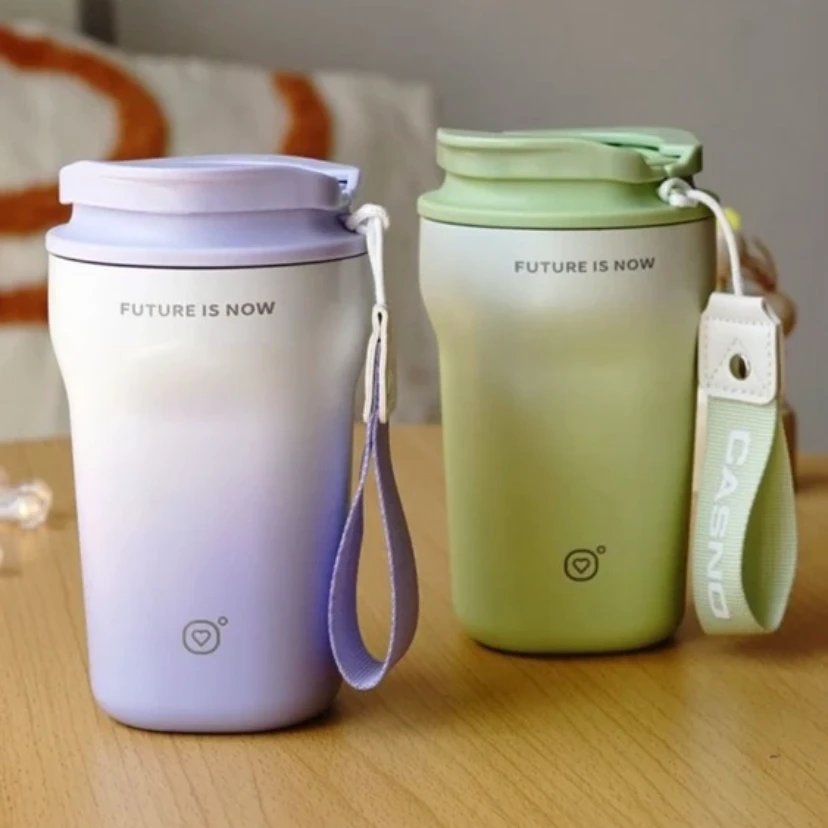 316不锈钢咖啡保温杯女士双饮便携车载保温杯简约学生健身网红