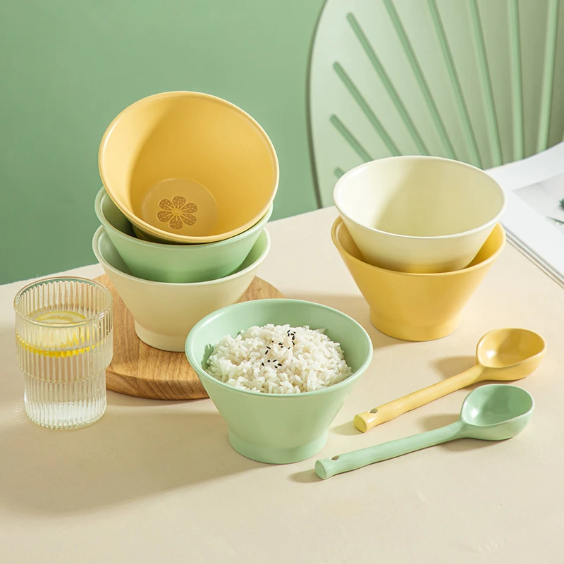 北欧花卉陶瓷商用餐具斗笠碗家用汤碗沙拉碗吃饭碗防烫米饭碗加厚