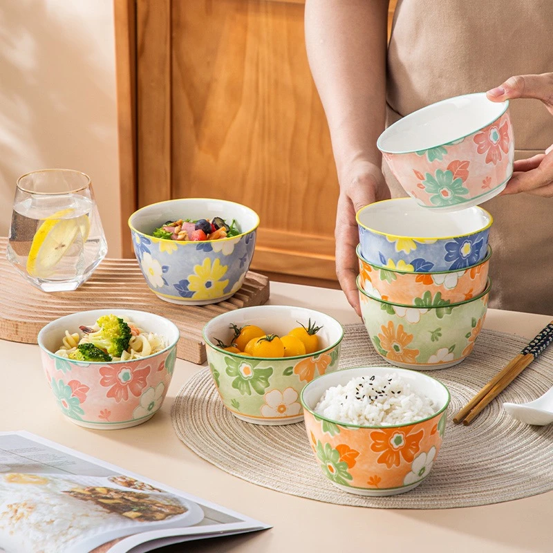 金孟家居网红家用陶瓷饭碗汤碗米饭碗创意吃饭个性吃饭碗小清新