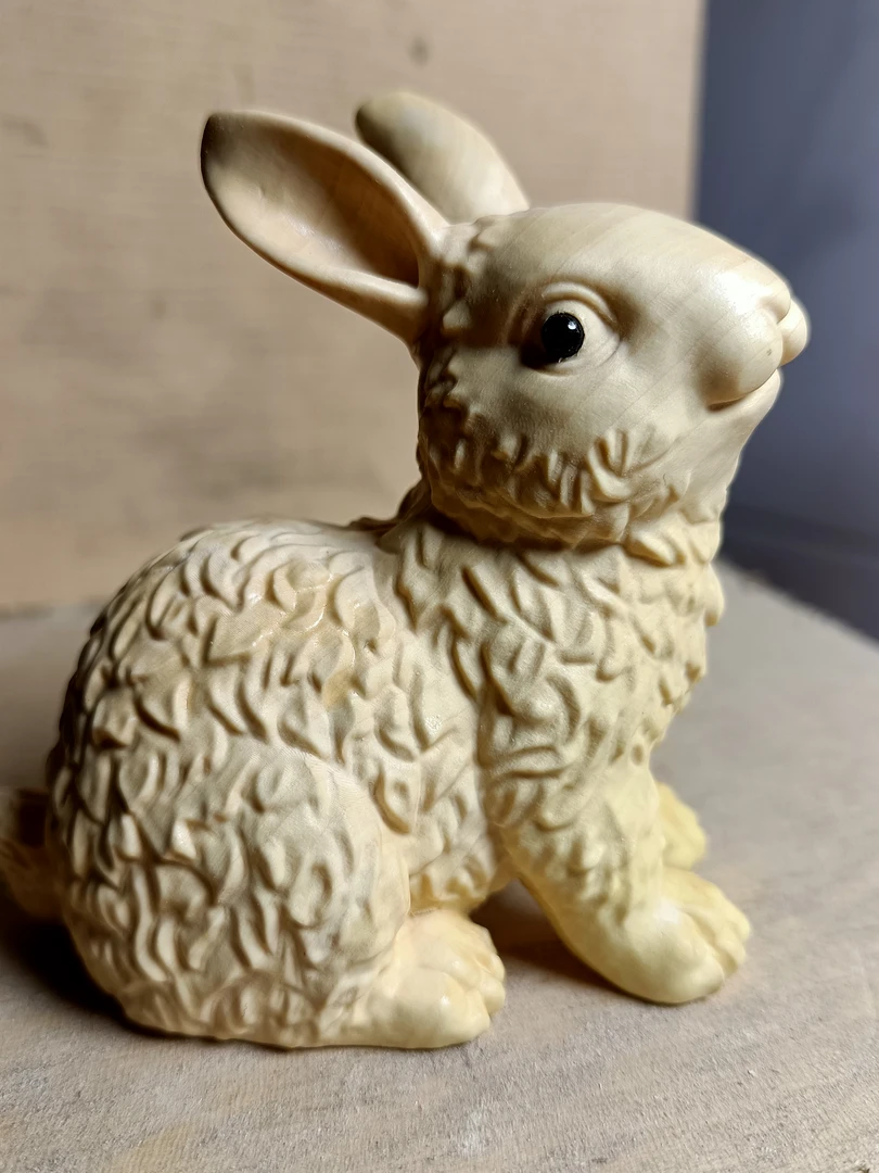 小叶黄杨木雕兔子摆件手把件实木生肖小白兔家居装饰收藏工艺品