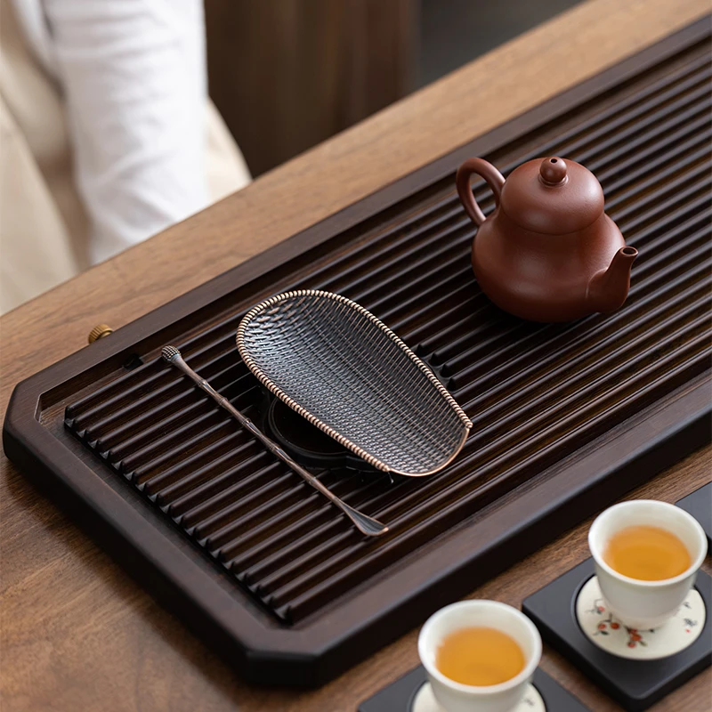 合金茶则茶道三件套赏茶荷功夫茶具茶道配件茶席垫茶巾托茶勺茶夹