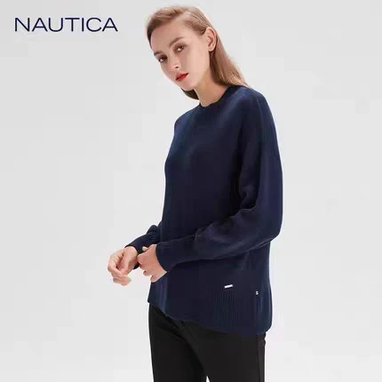 小帆船女士圆领毛衣