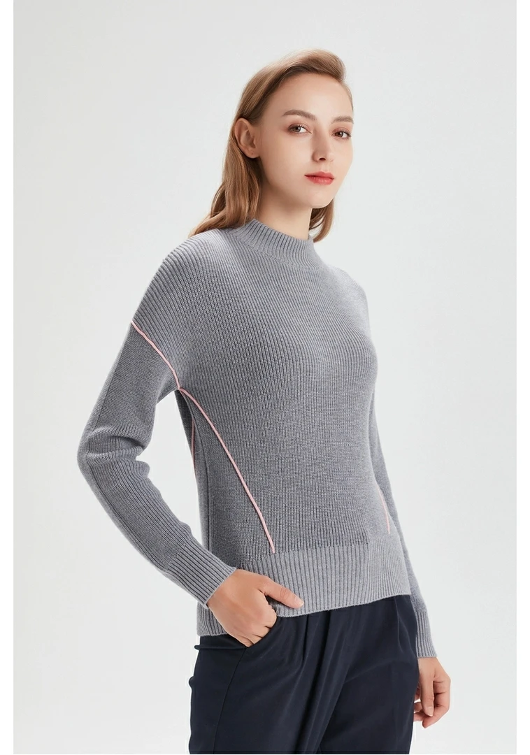 小帆船女士圆领毛衣 两色可选