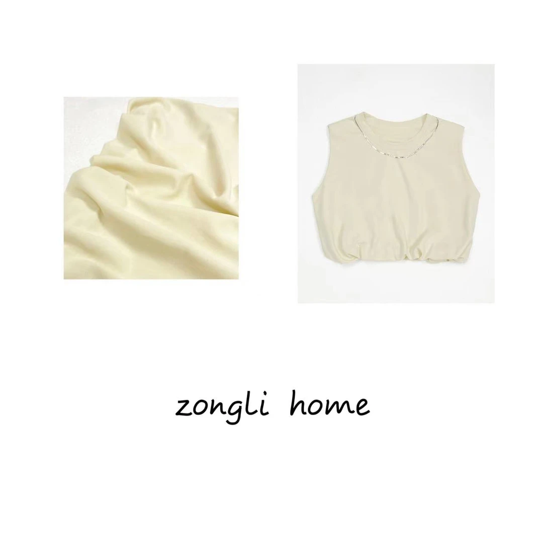 zongli home【点缀】 夏季时尚百搭挂链短款T恤