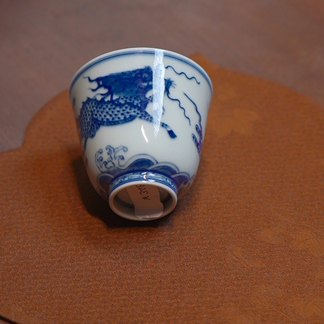 繁色  青花麒麟主人杯 手绘柴窑主人杯 L