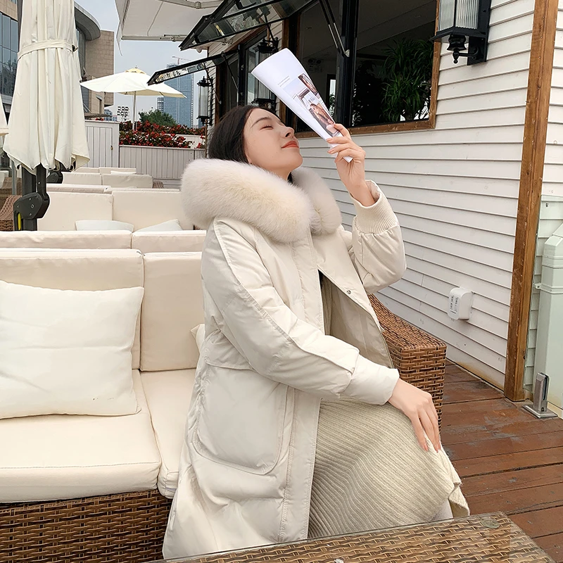 加厚棉衣棉服女2025冬季新款中长款韩版宽松大毛领棉袄外套保暖