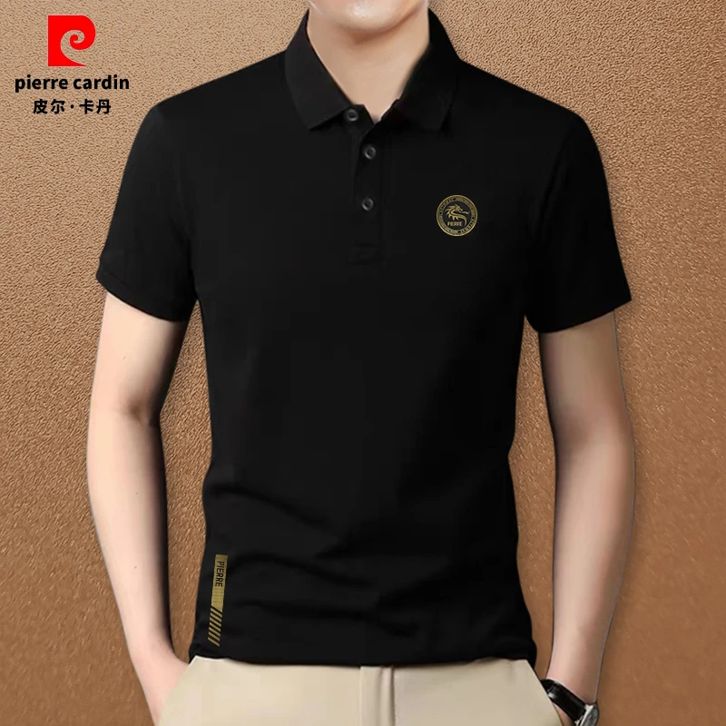 皮尔卡丹夏季高档商务休闲Polo衫中青年大码修身显瘦男士半袖T恤