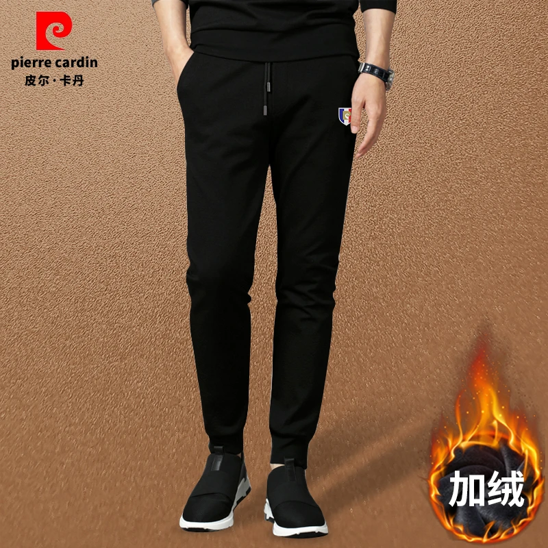 皮尔卡丹男士2025冬季新品加绒保暖不起球中青年户外大码显瘦长裤