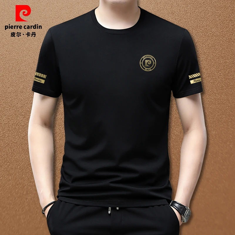 皮尔卡丹夏季新品冰感莫代尔棉男士速干商务休闲简约时尚短袖T恤
