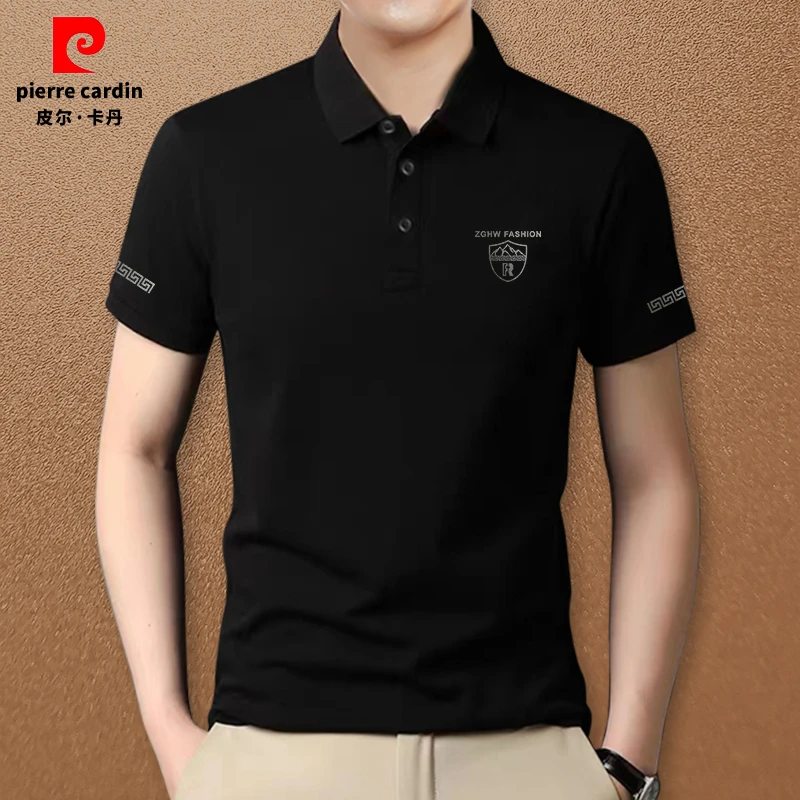 皮尔卡丹男士大码男装商务休闲POLO衫修身显瘦中青年百搭款男上衣