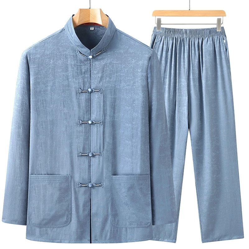 外套唐装老年人男款衣服中国风高端男装唐装爷爷装套装爸爸老年人