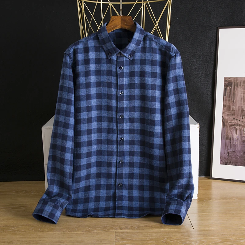 捡漏格子加绒衬衫男长袖秋冬保暖衬衣经典上衣百搭潮休闲品质男装