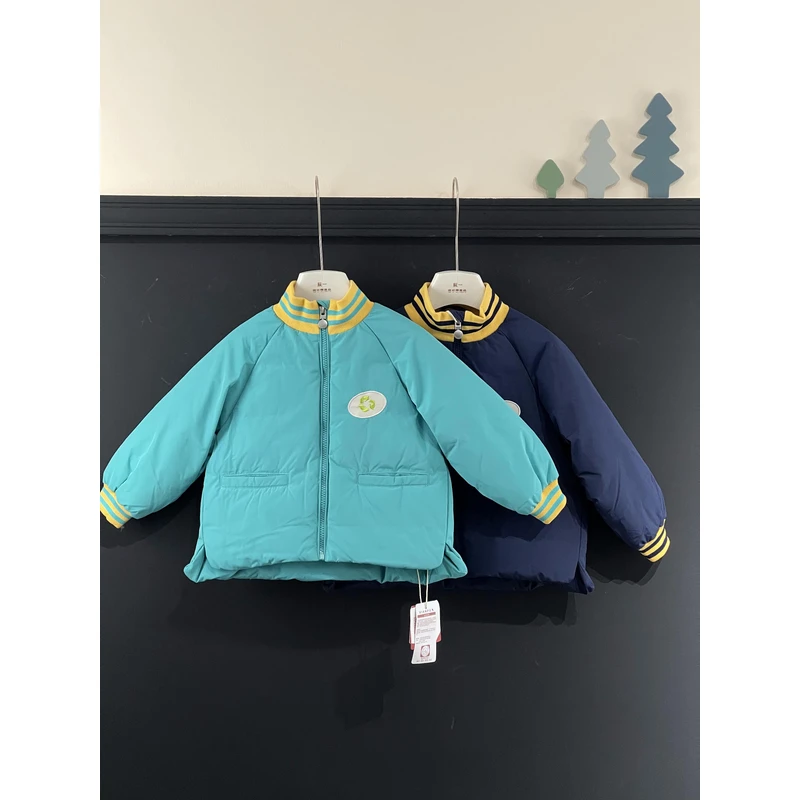 【面包羽绒服】母婴A类90白鸭绒厚款羽绒服撞色螺纹领3431126552