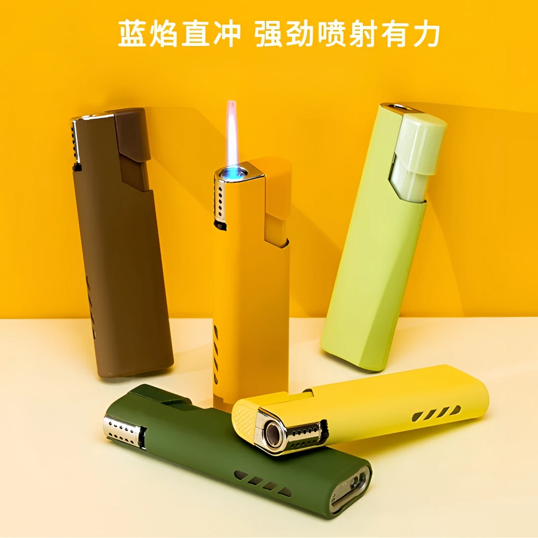2024款新款莫兰迪高档耐用直冲防风蓝焰打火机加厚防爆厂家直销