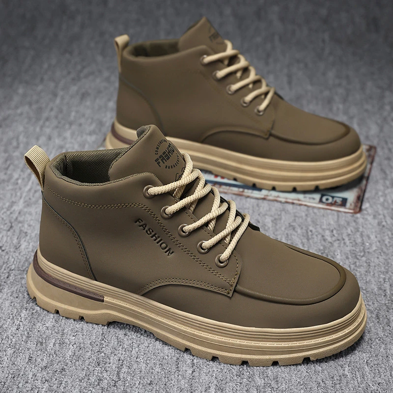 秋季男鞋高帮马丁靴男士潮流百搭厚底工装靴皮靴运动休闲板鞋潮鞋