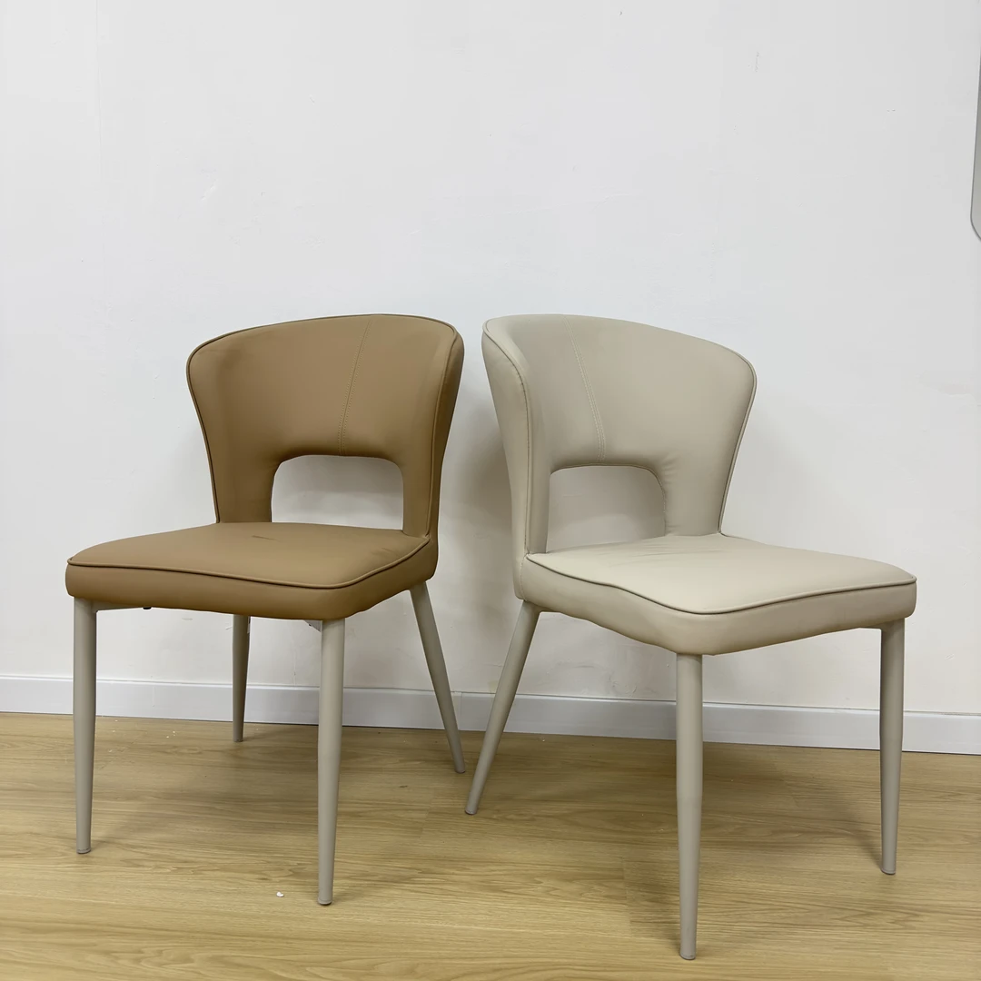 家用现代极简风餐椅高端加厚超纤皮猫抓皮家用椅子餐椅