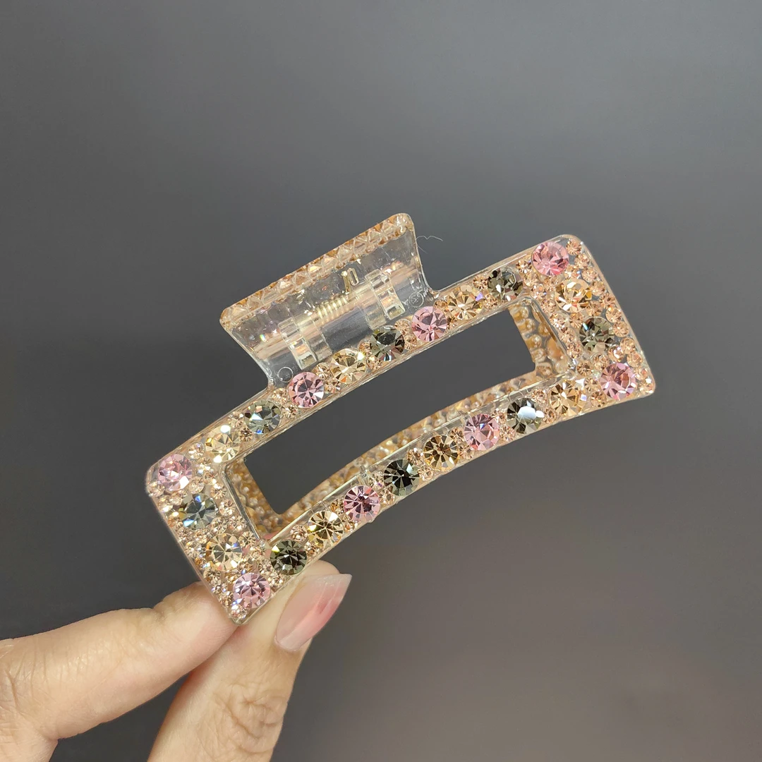 韩版施家钻大抓夹网红爆款中号抓夹2024款中号方抓轻奢盘发夹头饰