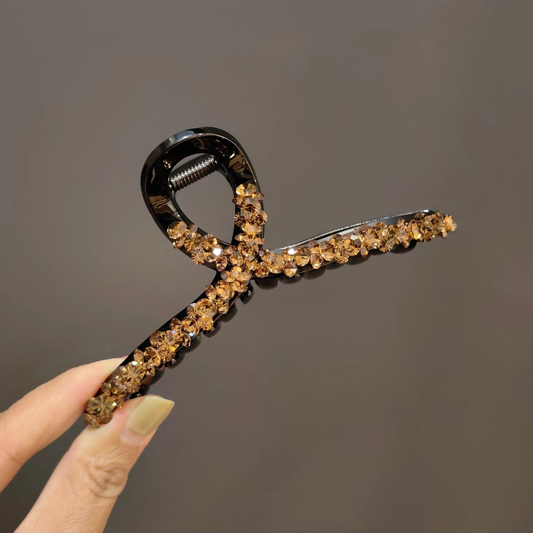 韩国施家水晶立钻大抓夹韩版发夹后脑勺抓夹13公分抓夹网红盘发夹