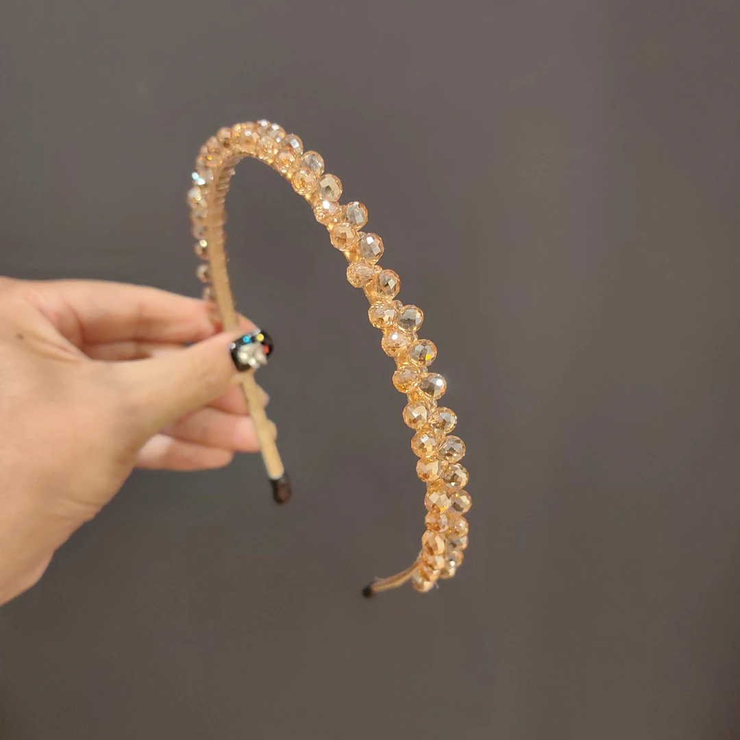 吉豆同款水晶细发箍时尚洋气细头箍精致百搭发饰优雅头饰气质新款