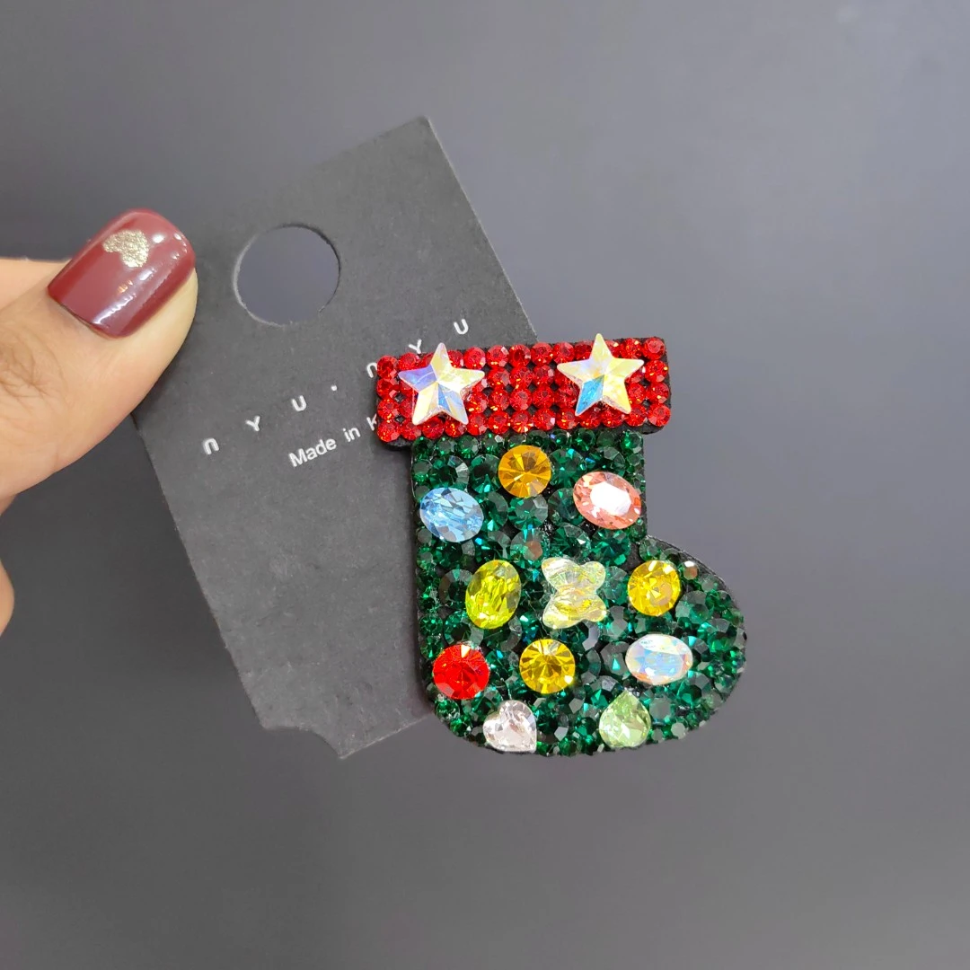 韩国施家水晶鸭嘴夹高档圣诞系列发夹网红爆款刘海发夹儿童女发卡