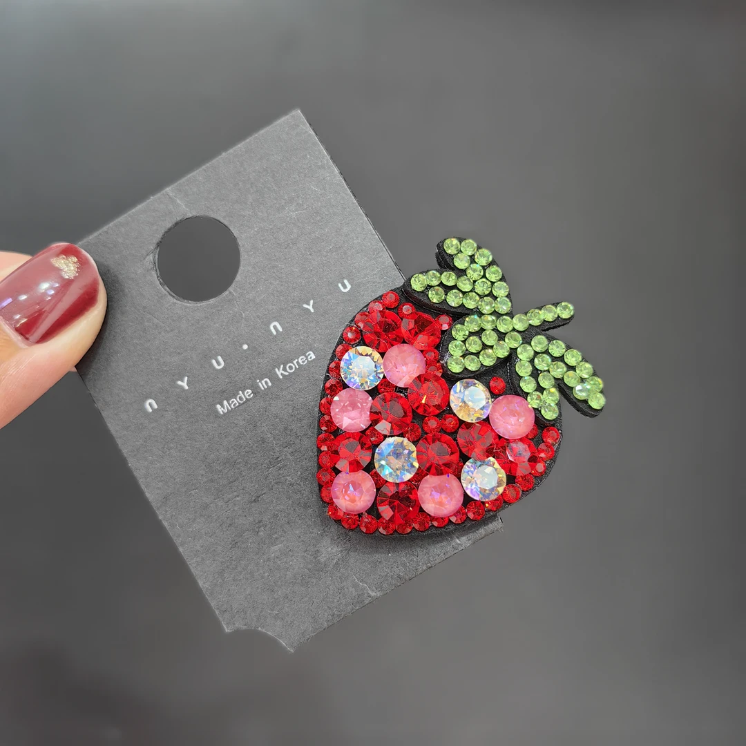 韩国施家水晶草莓bb夹儿童女卡通刘海夹新款碎发夹子网红爆款发夹