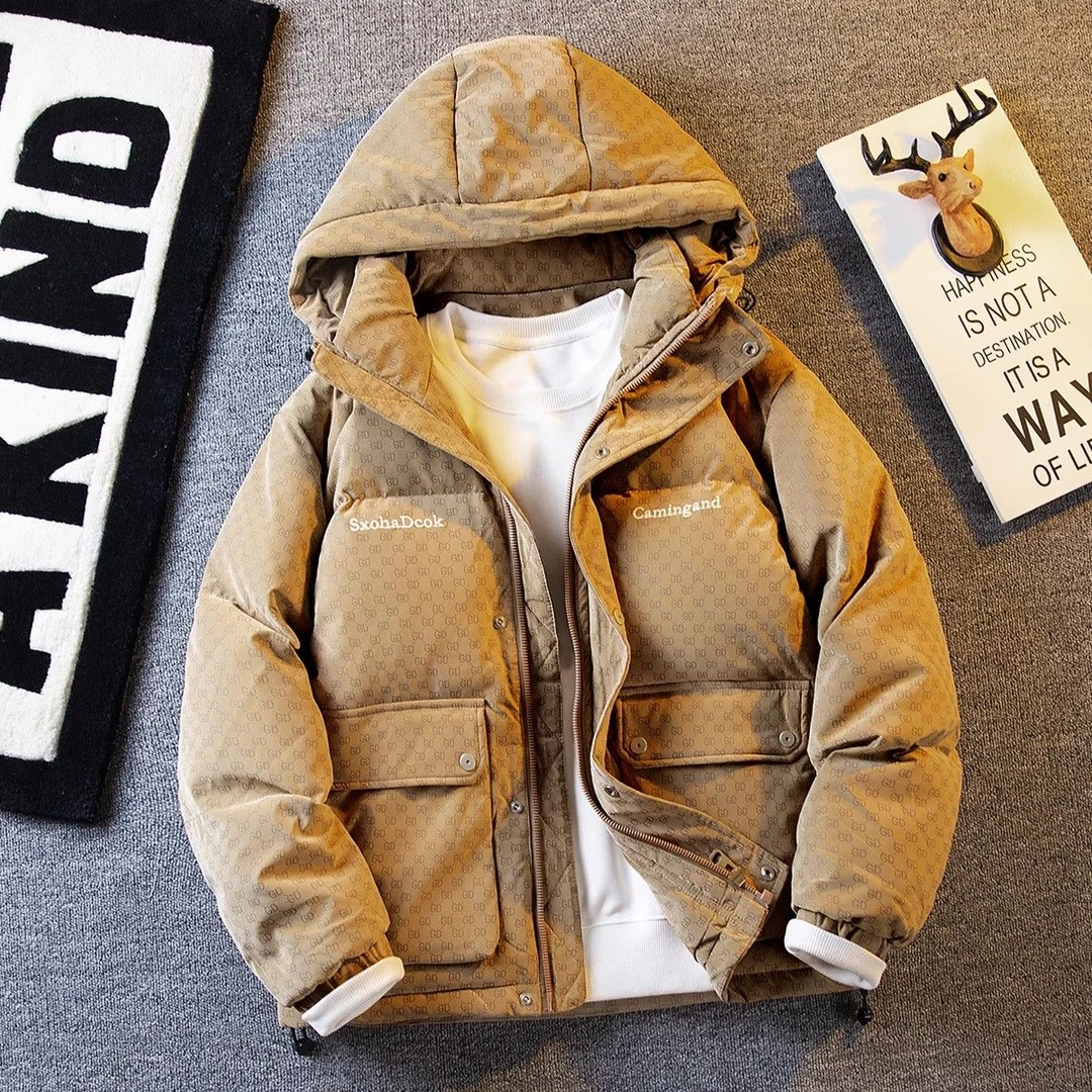 雅鹿潮牌羽绒服男冬季2023新款加厚保暖休闲短款青年连帽户外高端