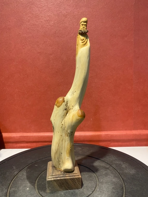 手工木雕达摩摆件崖柏根雕工艺品家居装饰办公桌博古架装饰