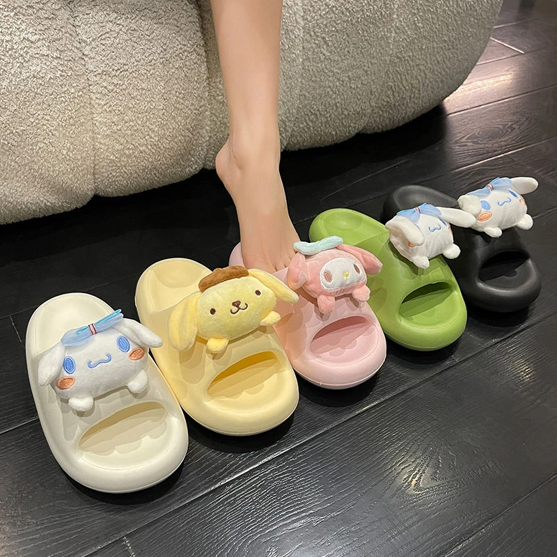 可爱卡通凉拖鞋女踩屎感厚底防滑一字拖鞋2023年新款网红超火舒适