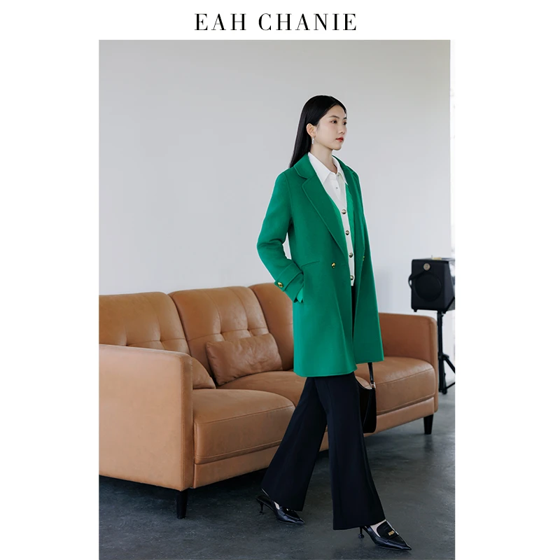 EAH CHANIE翻领修身一粒扣大衣9719DY310