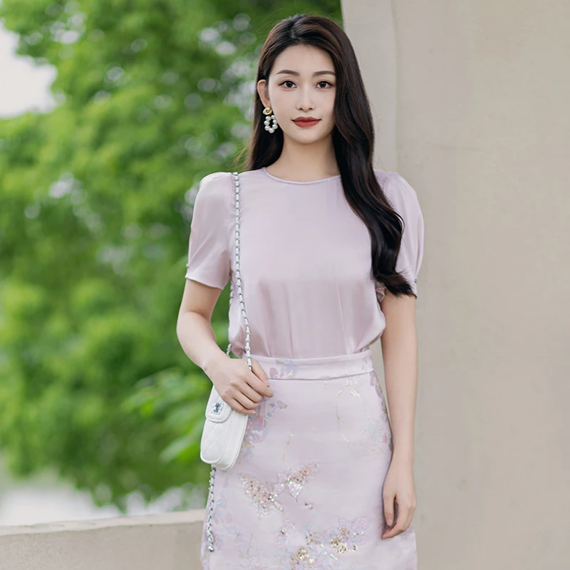 EAH CHANIE“初夏流光”百搭休闲上衣9729DC320财阀千金女装