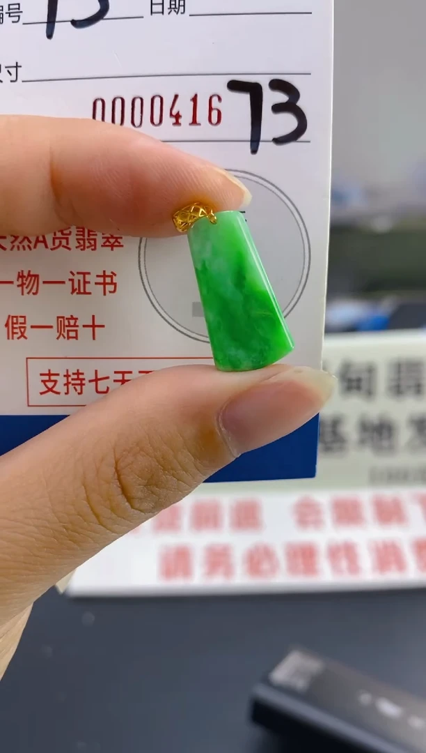 【闪购商品】翡翠颈饰18K金镶嵌天然翡翠A货