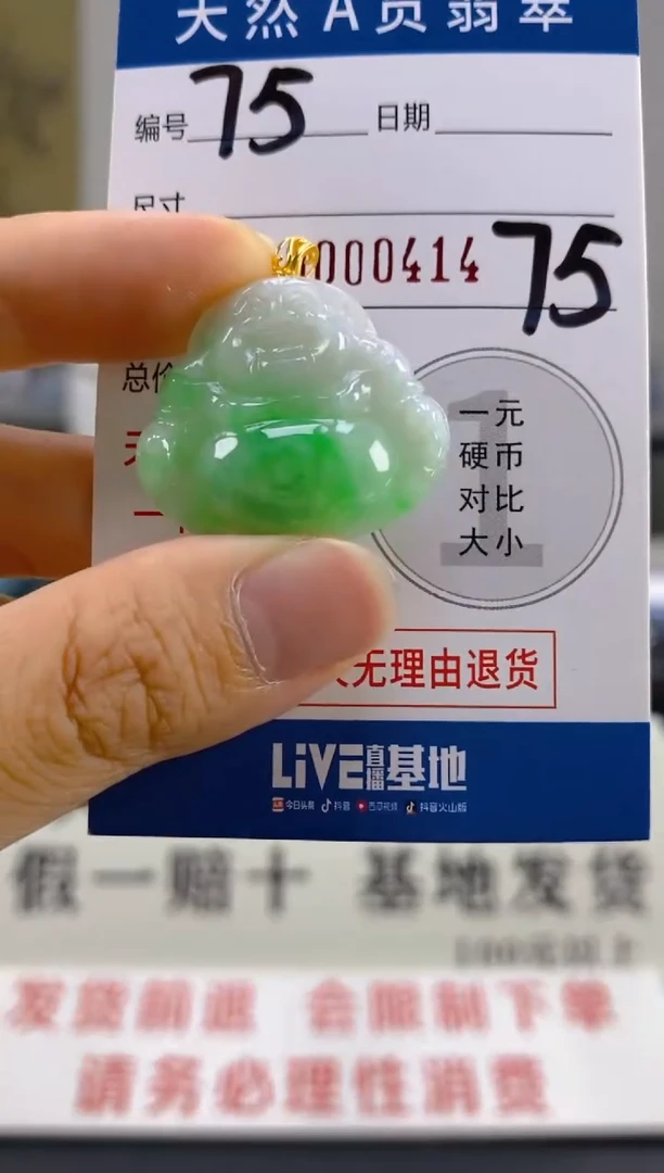 【闪购商品】翡翠颈饰18K金镶嵌天然翡翠A货