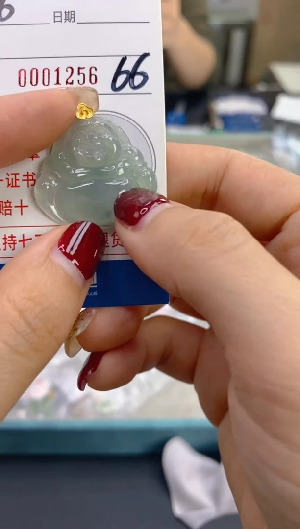 【闪购商品】翡翠颈饰18K金镶嵌天然A货翡翠
