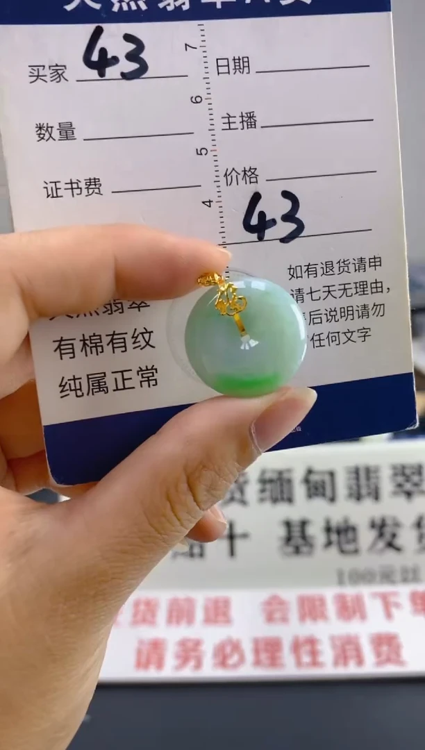 【闪购商品】翡翠颈饰18K金镶嵌天然翡翠A货